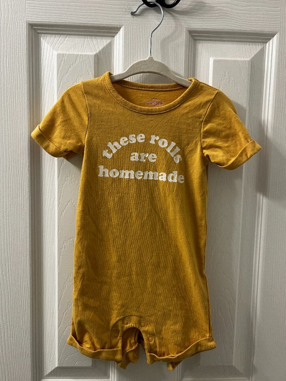 Cat & Jack "These Rolls are Homemade" 12M Short Sleeve Short Romper one piece